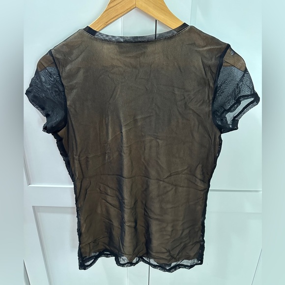 INC moody blues deep black lace floral top size small NWT - Picture 2 of 3